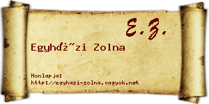 Egyházi Zolna névjegykártya